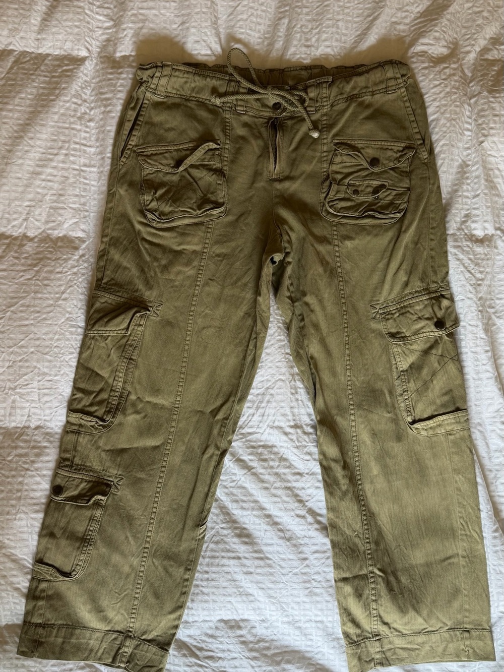 Free People We The Free Tahiti Pull On Cargo Pants Green